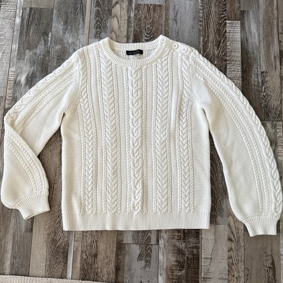 Banana Republic All Around Cable Knit Sweater Size Medium Pullover Heavy Knit - Picture 1 of 11
